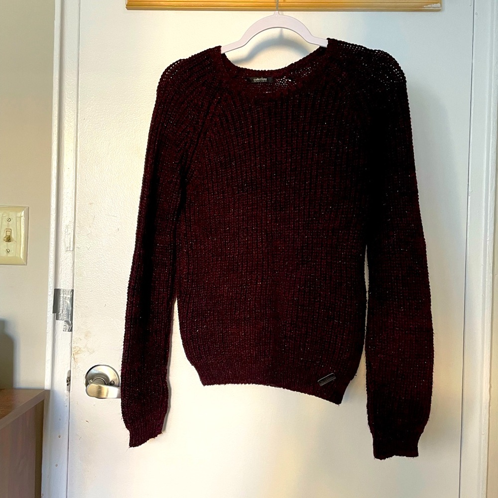 Women maroon sweater with sparkles size S